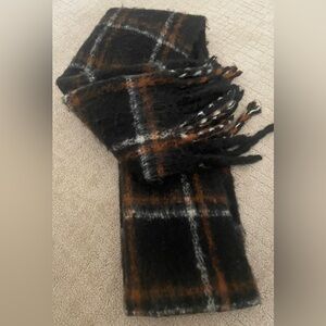 Target Unisex Plaid Brushed Blanket Scarf A New Day Black One Size